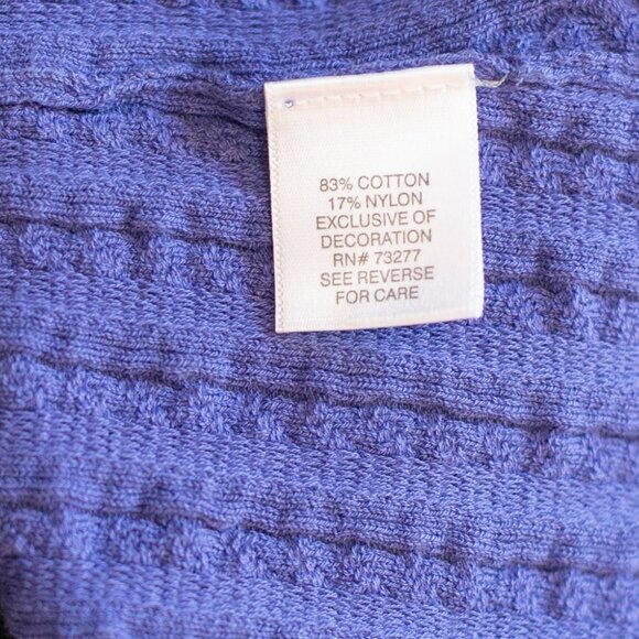 Simply Vera Wang Cotton Ribbed Dress A Line Stretch Belted Lace Trim Purple Sz M - Picture 9 of 10